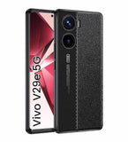 Vivo V29e Case Protective litchi leather texture TPU - Black