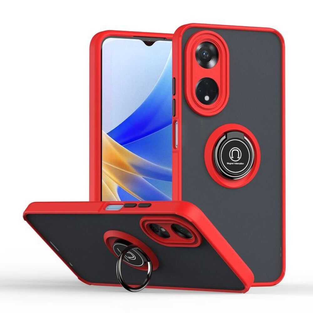 Oppo Reno8 T Case Protective Metal Ring Holder - Red