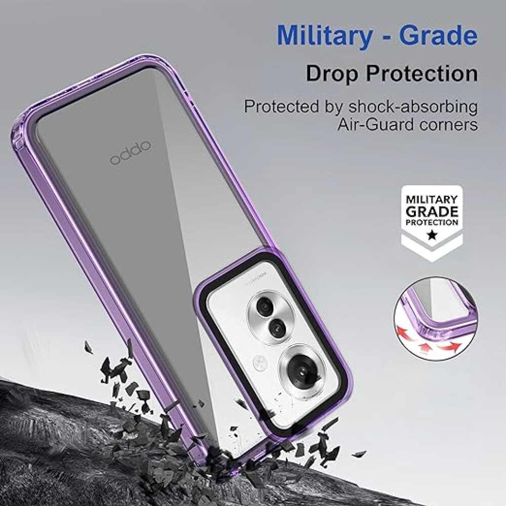 Oppo F25 PRO 5G Case Protective Shockproof - Transparent Purple