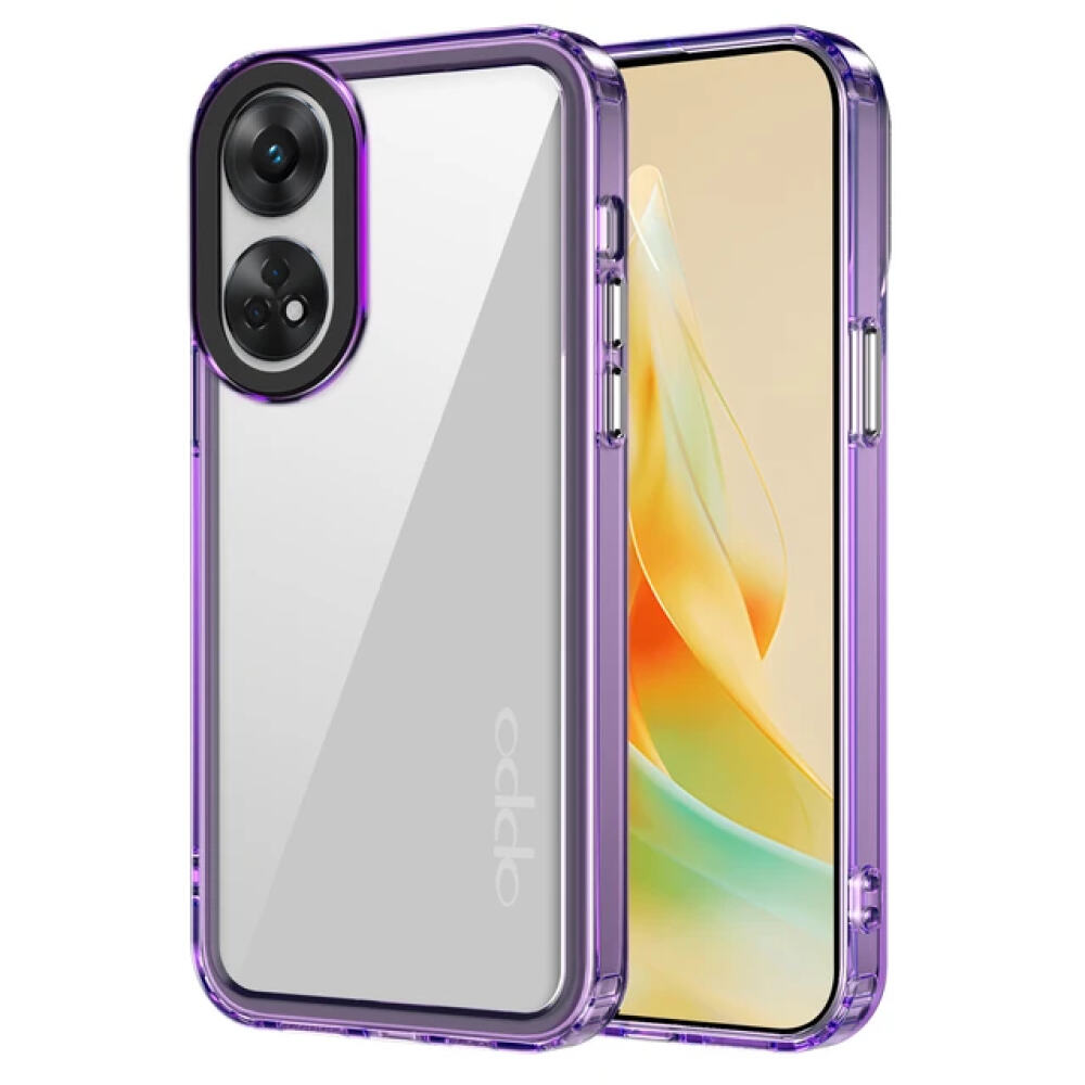 Oppo Reno8 T 5G Case Protective Shockproof - Transparent purple