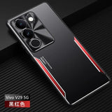 Vivo V29 Case Protective Shockproof TPU Hybrid Metal - Black Red