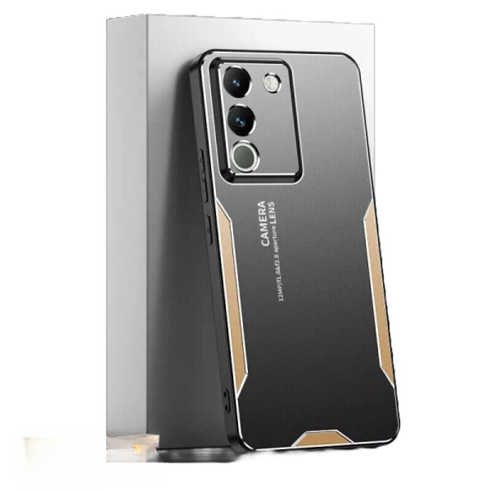 VIVO V27 / V27 Pro Case Protective TPU Hybrid Metal - Black Gold