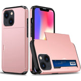 iPhone 15 Plus Case Robust Shockproof Card Slots - Rose Gold