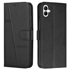 Samsung Galaxy A05 Case Stitching Calf Texture PU Leather - Black