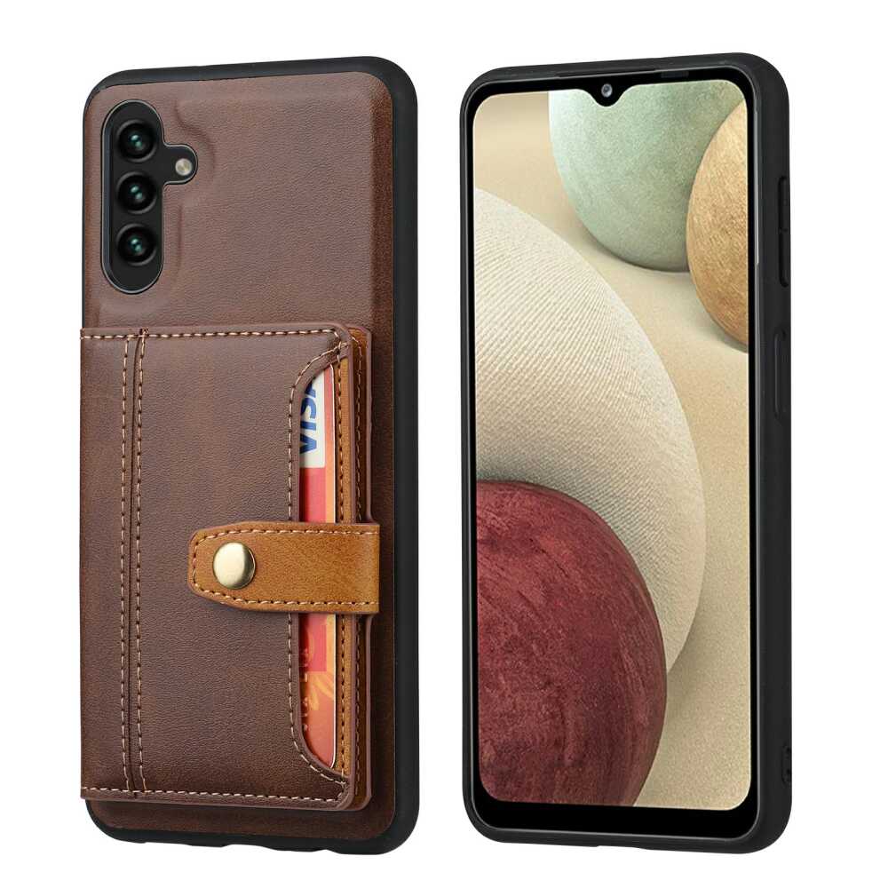 Samsung Galaxy A05s Case Made With Calfskin PU Leather and TPU - Brown