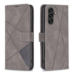 Samsung Galaxy A05s Case With Rhombus Texture PU Leather - Grey