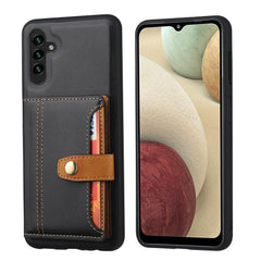 Samsung Galaxy A14 5G Case Calfskin Texture with 5 Card Slots - Black