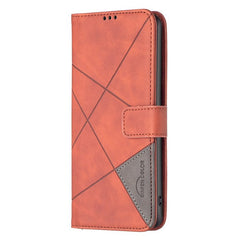 Samsung Galaxy A14 5G Case Magnetic Buckle Rhombus Texture - Red