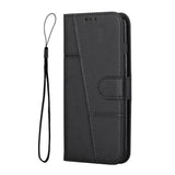 Samsung Galaxy A14 5G Case Stitching Calf Texture Secure Wallet - Black