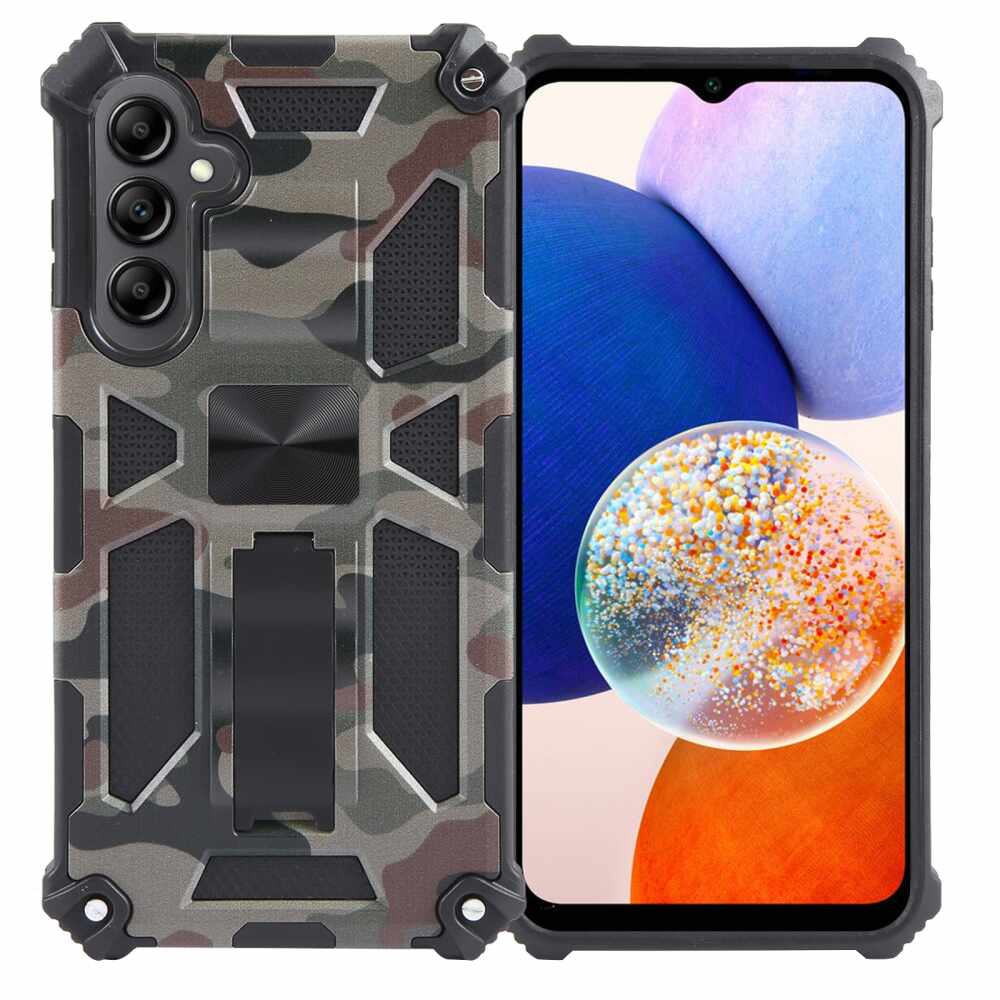 Samsung Galaxy A15 5G Case Camouflage Armor Kickstand - Army Green