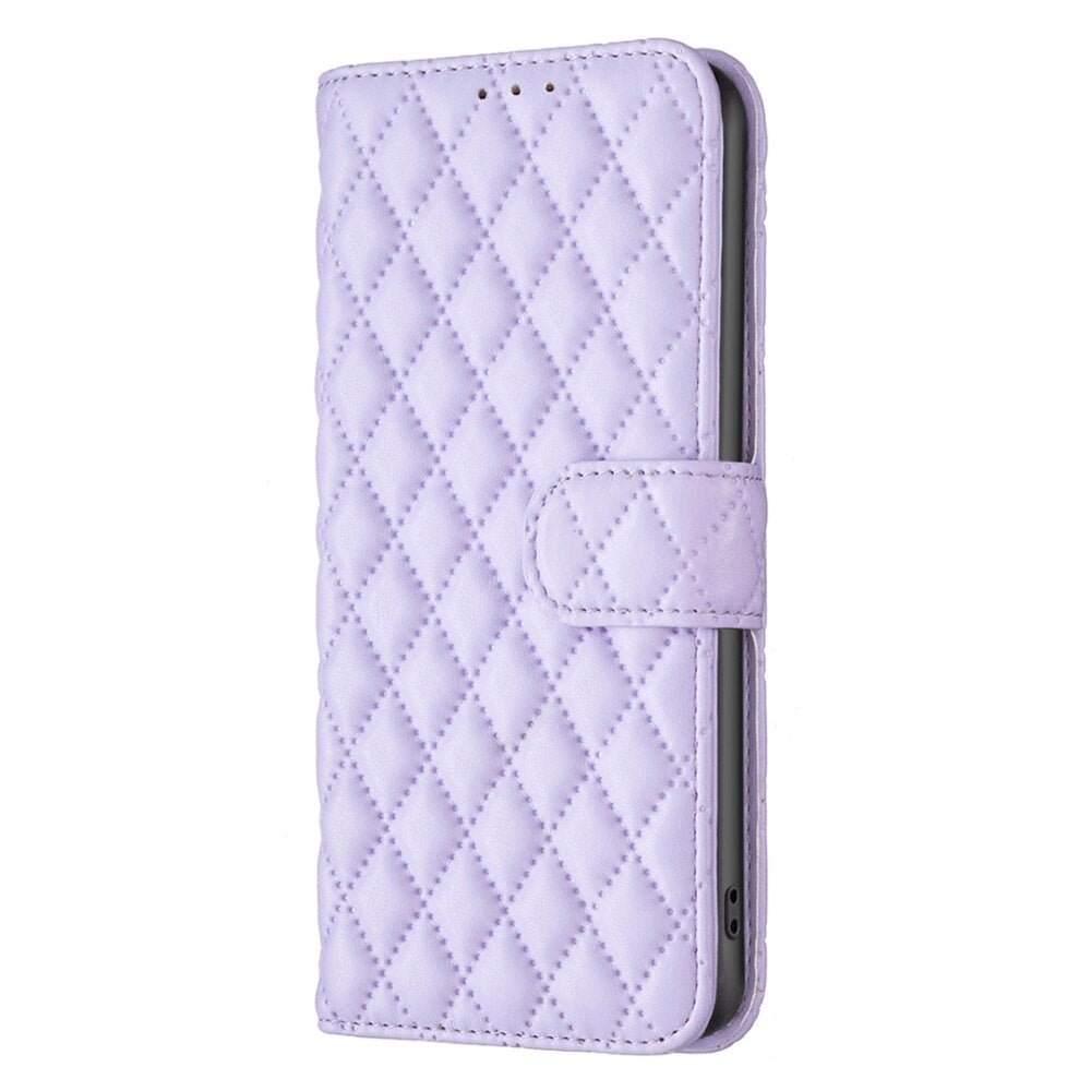 Samsung Galaxy A15 5G Case Diamond Lattice Wallet - Purple