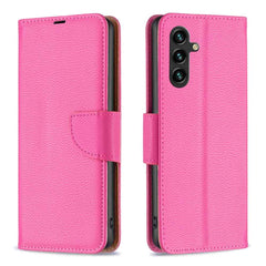 Samsung Galaxy A15 5G Case Litchi Texture Flip - Rose Red