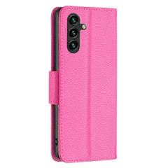 Samsung Galaxy A15 5G Case Litchi Texture Flip - Rose Red