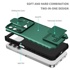 Samsung Galaxy A15 5G Case Stereoscopic Holder Armor - Green