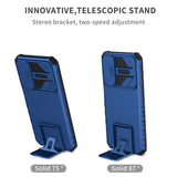 Samsung Galaxy A15 5G Case Stereoscopic Holder Sliding Camshield - Blue