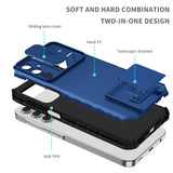 Samsung Galaxy A15 5G Case Stereoscopic Holder Sliding Camshield - Blue