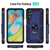 Samsung Galaxy A15 5G Case With Metal Ring Holder - Blue