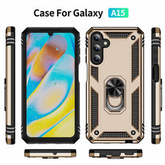 Samsung Galaxy A15 5G Case With Metal Ring Holder - Gold