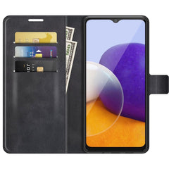 Samsung Galaxy A22 5G Case Secure Flip Wallet 3 Cards Slots - Black