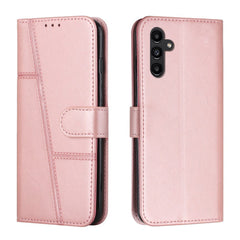 Samsung Galaxy A24 4G Case Stitching Calf Texture PU Leather - Rose Gold