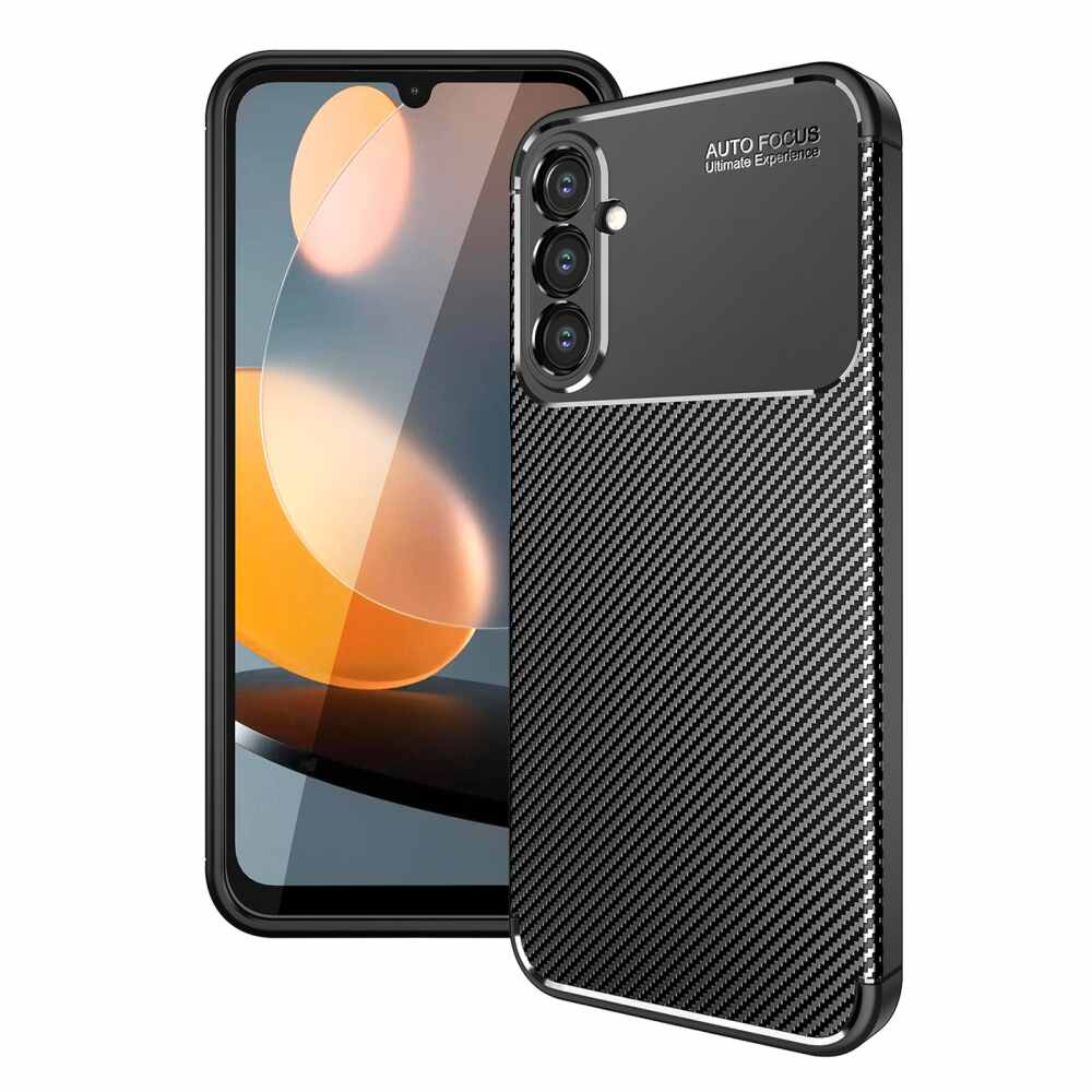 Samsung Galaxy A24 4G Case With Carbon Fiber Texture TPU - Black