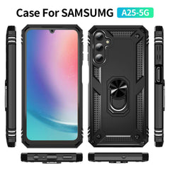 Samsung Galaxy A25 5G Case With Metal Ring Holder - Black