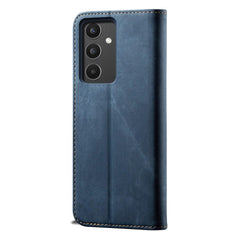 Samsung Galaxy A34 5G Case Denim Texture PU Leather Wallet - Blue