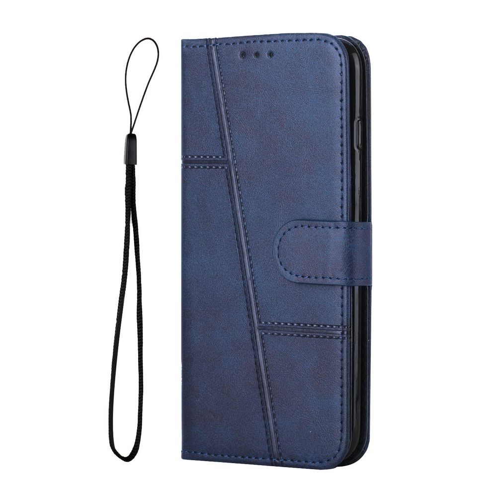 Samsung Galaxy A34 5G Case Stitching Calf Texture flip wallet - Blue