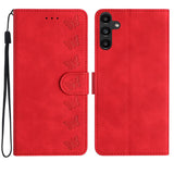 Samsung Galaxy A35 5G Case Butterflies Embossed Leather - Red