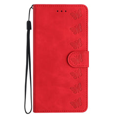 Samsung Galaxy A35 5G Case Butterflies Embossed Leather - Red