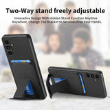 Samsung Galaxy A35 5G Case Carbon Fiber Card Bag - Black