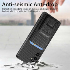 Samsung Galaxy A35 5G Case Carbon Fiber Card Bag - Black