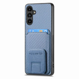 Samsung Galaxy A35 5G Case Carbon Fiber Card Bag - Blue