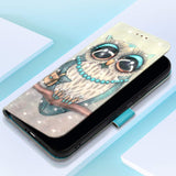 Samsung Galaxy A35 5G Case Painting Horizontal Flip - Grey Owl