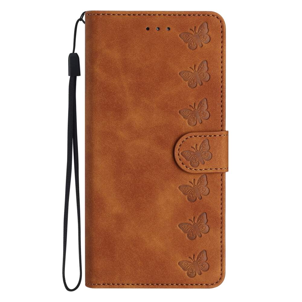 Samsung Galaxy A35 5G Case Seven Butterflies Embossed Leather - Brown