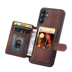 Samsung Galaxy A35 5G Case Skin Feel PU RFID Anti-theft - Coffee