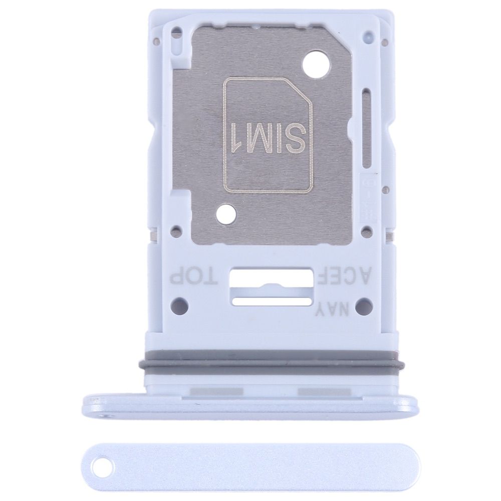 Samsung Galaxy A35 replacement SIM card tray slot in Iceblue color, showcasing dual SIM and microSD compatibility.