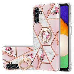 Samsung Galaxy A54 5G Case Splicing Marble IMD - Pink Flower