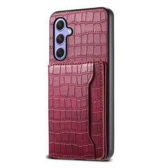 Samsung Galaxy A55 5G Case Crocodile Texture Card Bag - Red