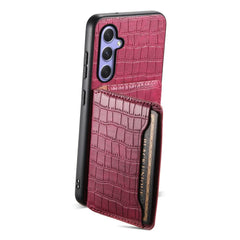 Samsung Galaxy A55 5G Case Crocodile Texture Card Bag - Red