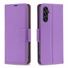 Samsung Galaxy A55 5G Case Litchi Texture PU Leather Flip - Purple