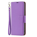 Samsung A55 Case Litchi Texture PU Leather Flip - Purple