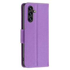 Samsung Galaxy A55 5G Case Litchi Texture PU Leather Flip - Purple