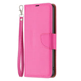 Samsung A55 Case Litchi Texture Wallet - Rose Red