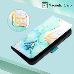 Samsung Galaxy A55 5G Case Marble Pattern Flip Wallet - Green