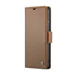 Samsung Galaxy A55 5G Case RFID Anti-theft Litchi Texture - Brown