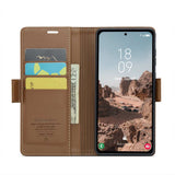 Samsung Galaxy A55 5G Case RFID Anti-theft Litchi Texture - Brown