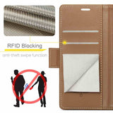 Samsung Galaxy A55 5G Case RFID Anti-theft Litchi Texture - Brown