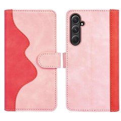 Samsung Galaxy A55 5G Case Stitching PU Leather Flip - Red