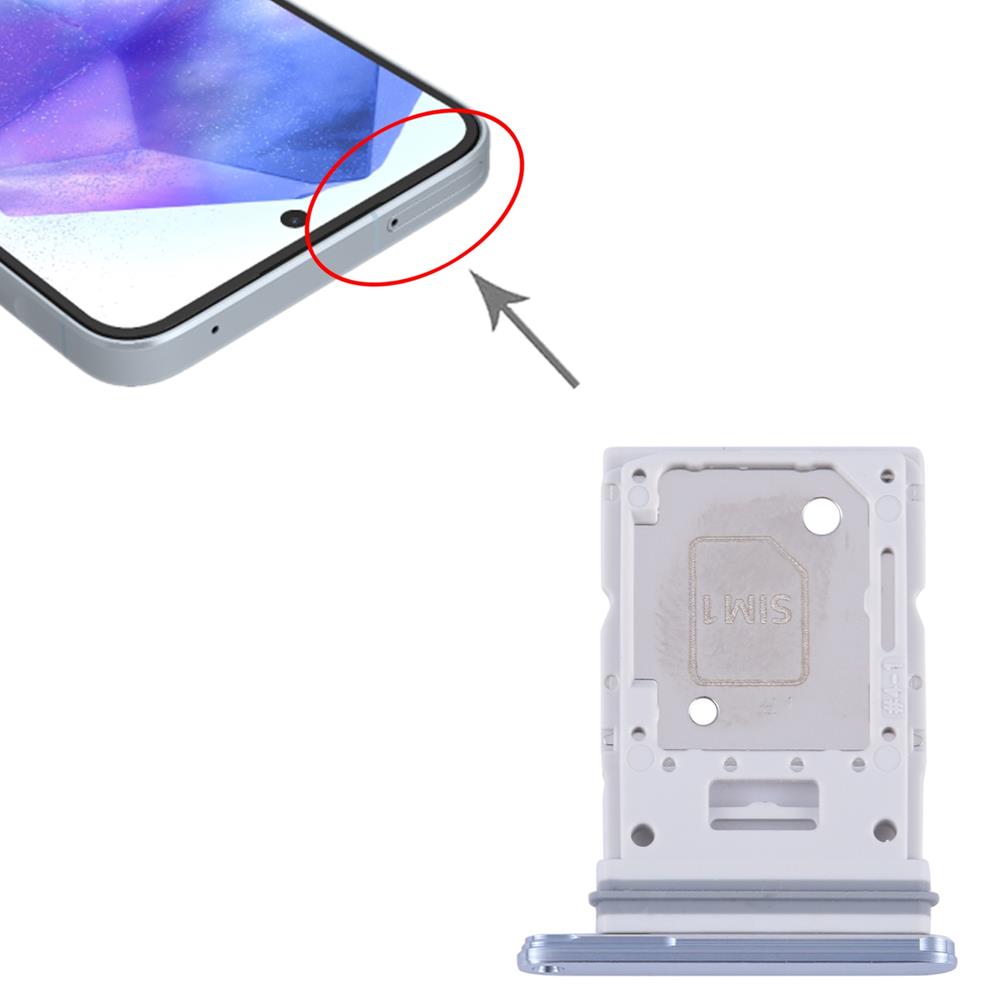 Samsung Galaxy A55 SIM Card Tray Slot Replacement - Ice Blue